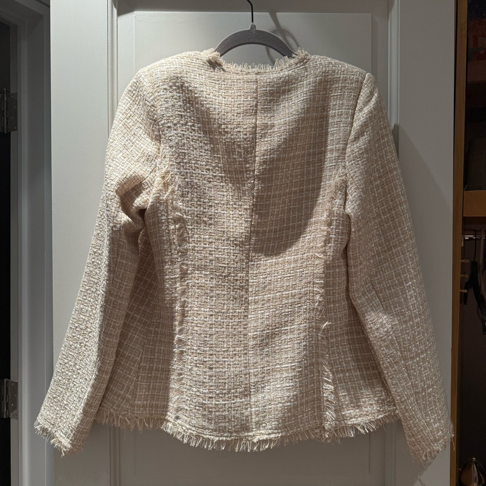 NWT Aqua Gold and White tweed blazer, size S - Picture 2 of 3